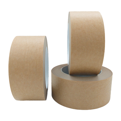 Quality 50m Biodegradable Brown Kraft Paper Tape Self Adhesive Tape For Box Sealing factory